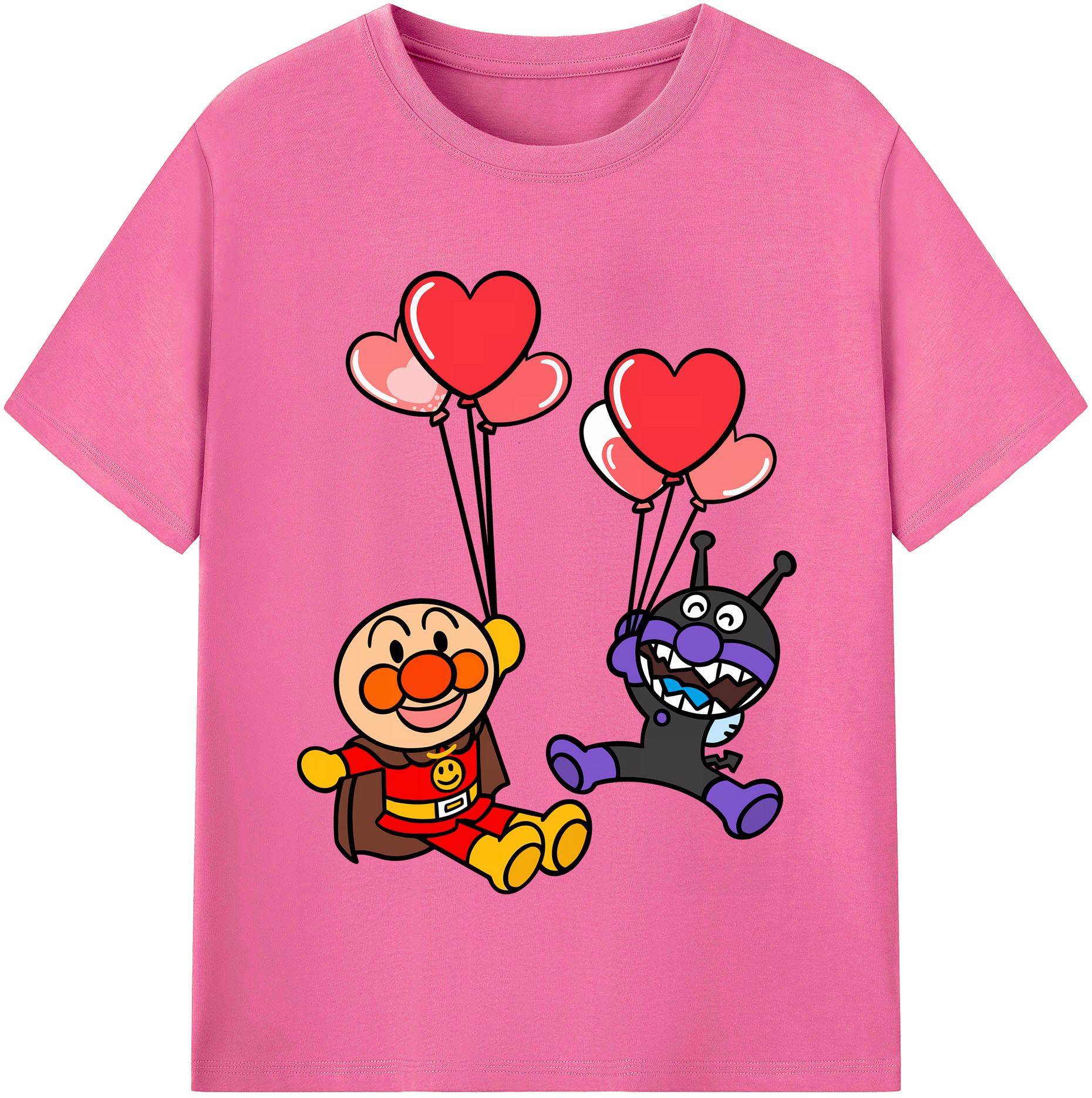 （画像用） アンパンマン Anpanman レディースカジュアルプリントTシャツ（綿100％）
